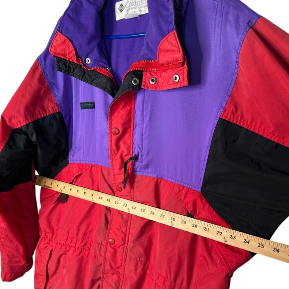 Vintage y2k Columbia Men's L Spell Out Ski Jacket Waterproof Coat Bright Purple - Picture 5 of 8